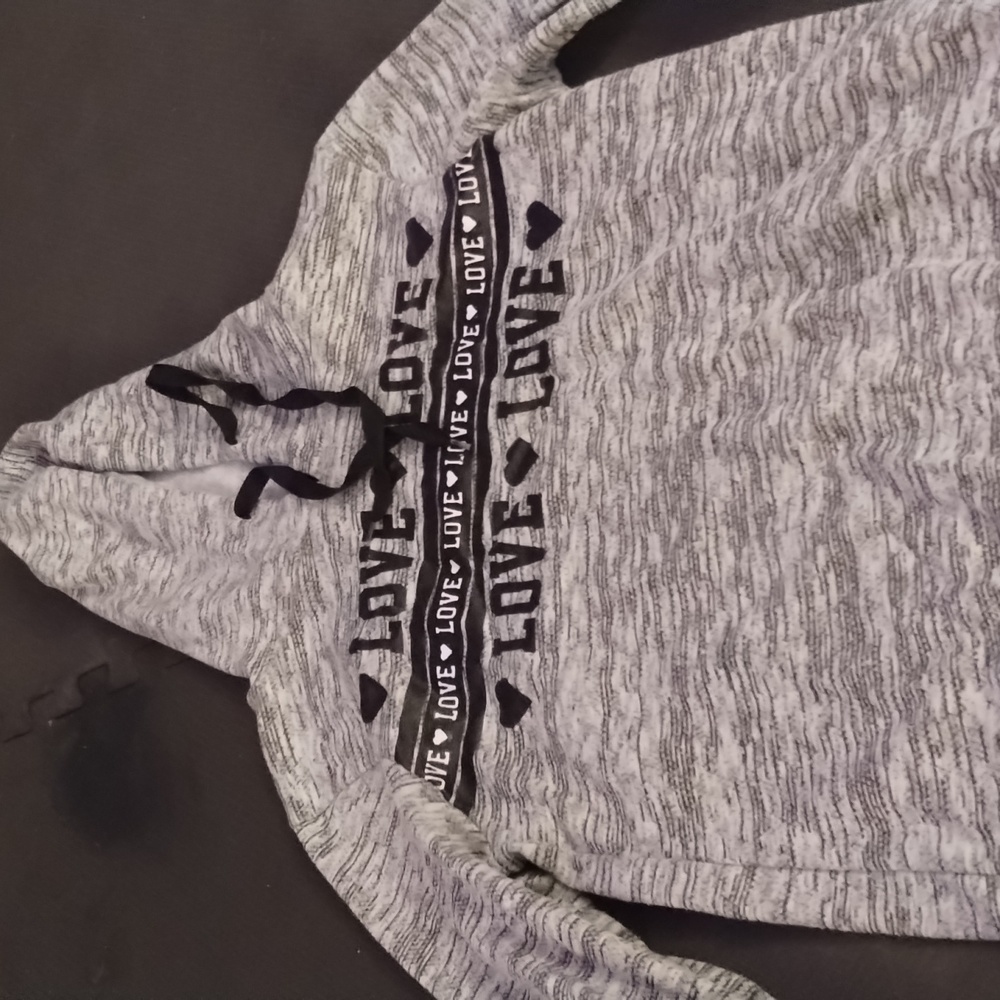 Grey love hoodie